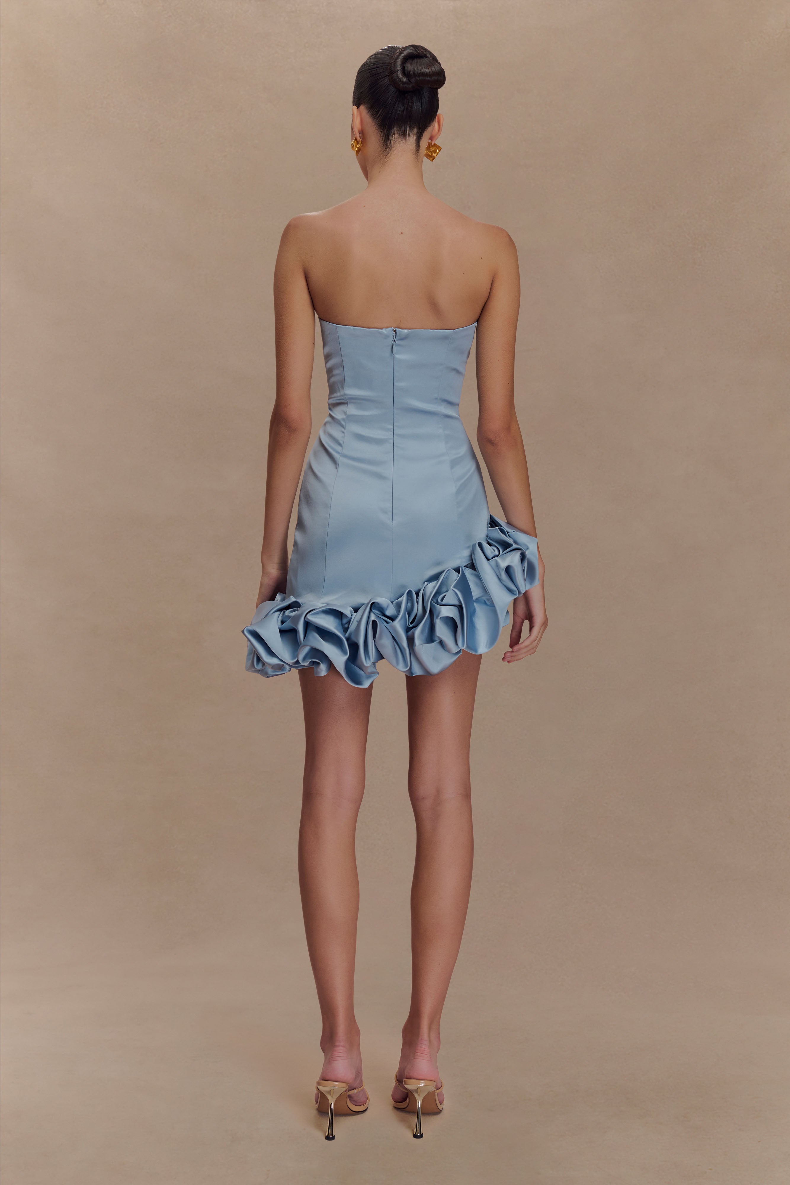 Alba Bubble Mini Dress - Cornflower Blue