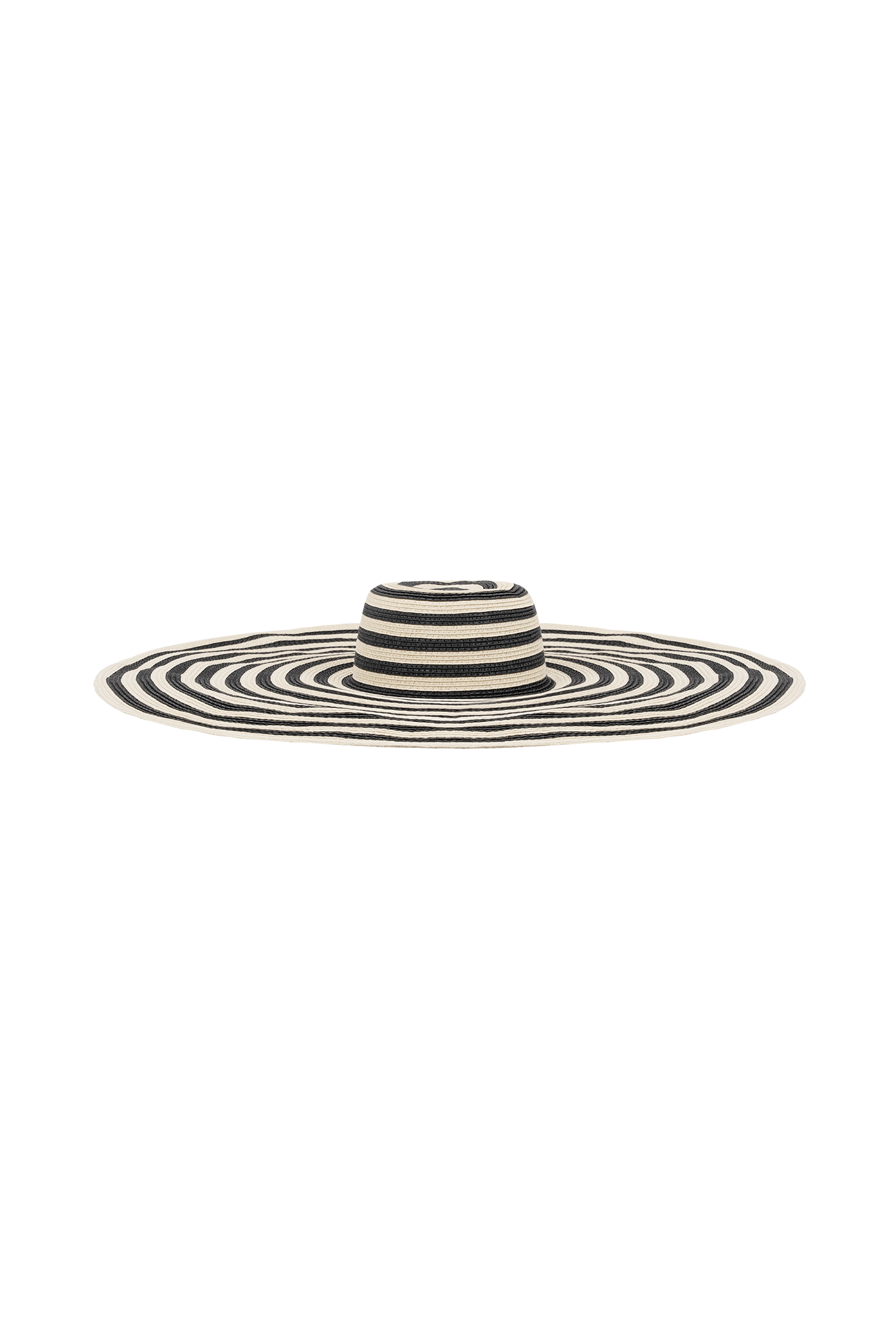 Cecil Straw Maxi Hat - Black And Neutral Stripe
